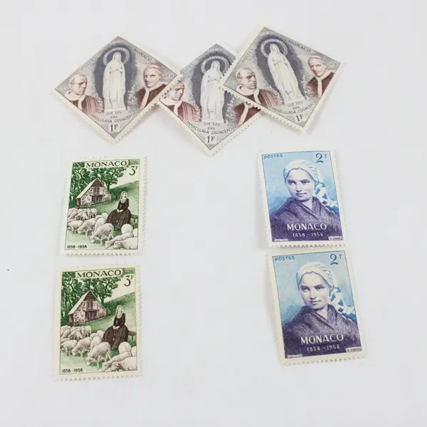 Lot Of 7 Monaco 1958 Religious Stamps SC #412-14 Mint Hinged