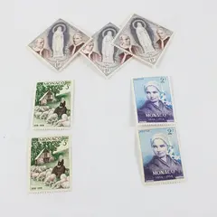 Lot Of 7 Monaco 1958 Religious Stamps SC #412-14 Mint Hinged