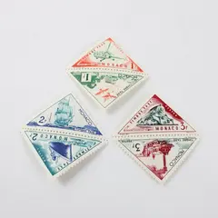 Set Of 6 Monaco 1953-54 Transport Triangle Postage Due Stamps SC #J48-50 MNH