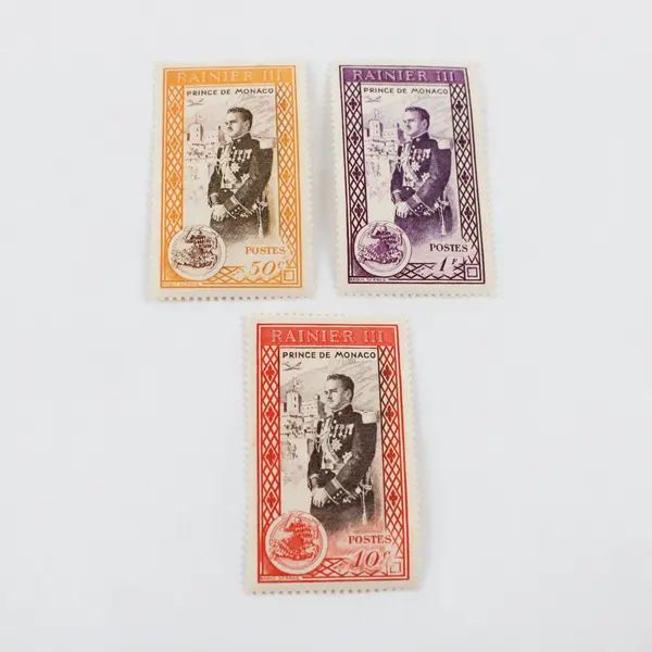 Lot Of 3 Monaco 1950 Prince Rainier III Stamps SC #247-49 Mint Hinged
