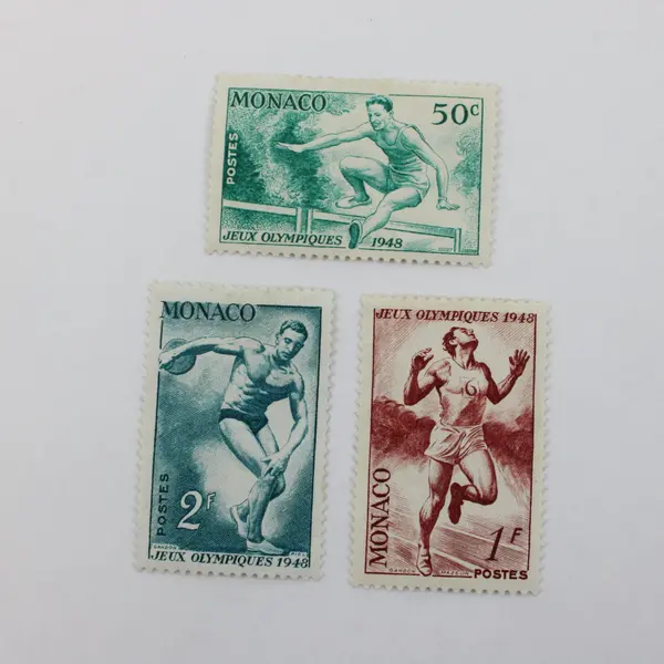Lot Of 3 Monaco 1948 Olympics Stamps SC #204-206 Mint Hinged 