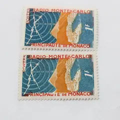 Lot Of 2 Monaco 1951 Radio Monte Carlo Stamps SC #280 Mint Hinged
