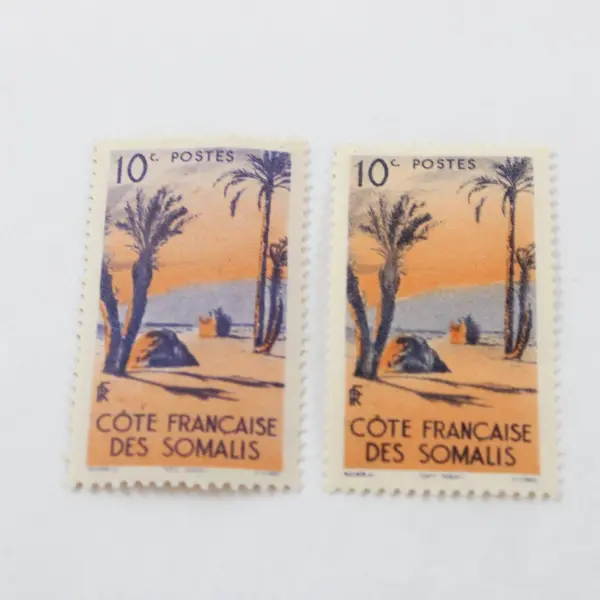 Lot of 7 French Somali Coast 1947 Stamps Mint Hinged 10c 30c 40c 50c 60c