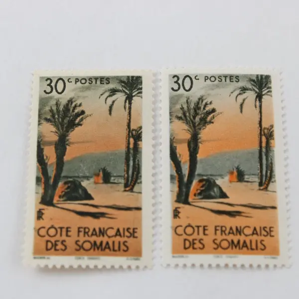 Lot of 7 French Somali Coast 1947 Stamps Mint Hinged 10c 30c 40c 50c 60c