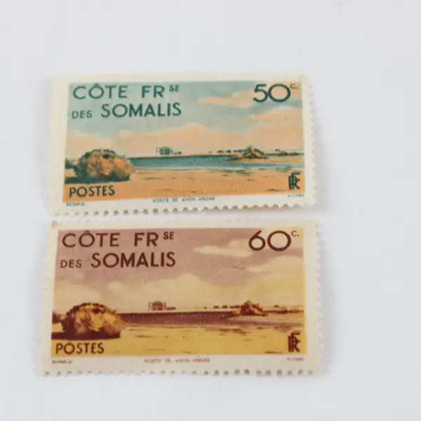 Lot of 7 French Somali Coast 1947 Stamps Mint Hinged 10c 30c 40c 50c 60c
