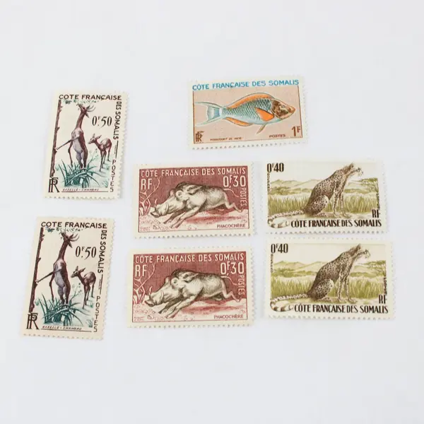 Lot Of 7 French Somali Coast 1958-59 Wildlife Stamps SC #271-74 Mint Hinged
