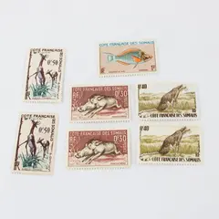 Lot Of 7 French Somali Coast 1958-59 Wildlife Stamps SC #271-74 Mint Hinged