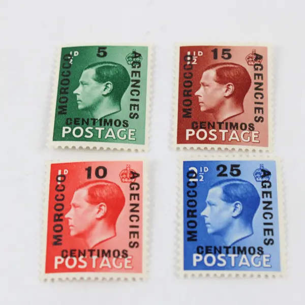 Set Of 4 British Offices Morocco 1936 Edward VIII Stamps SC#78-81  MNH