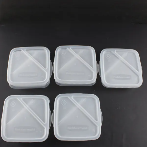 Rubbermaid Set of 5 Clear Divided Food Snack Containers