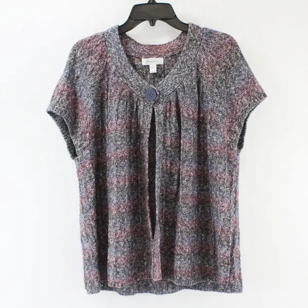 Dressbarn Women's Blue Purple Knit Button-Front Top Size 14/16