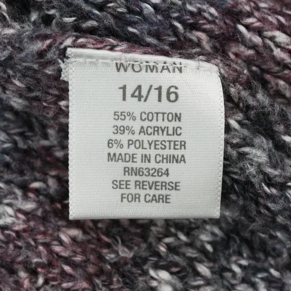 Dressbarn Women's Blue Purple Knit Button-Front Top Size 14/16