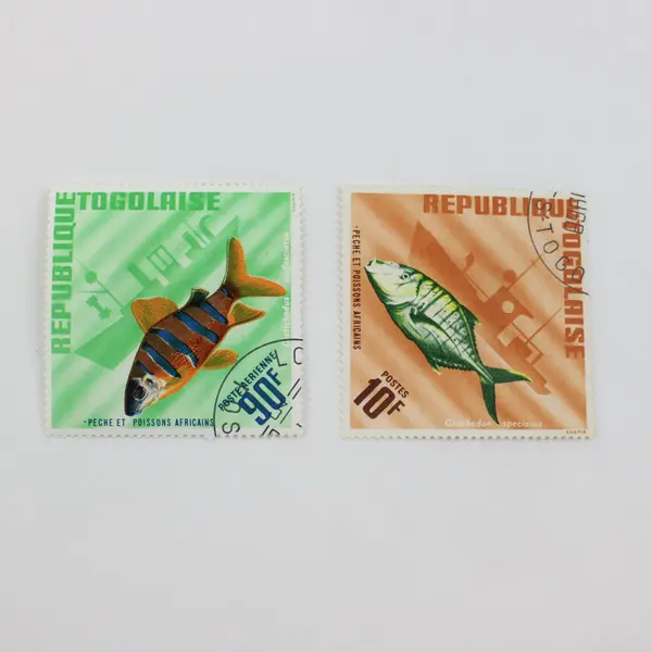 Lot Of 6 Togo 1967 1970 Fish Stamps SC #583-586 #C61-C62 Used CTO