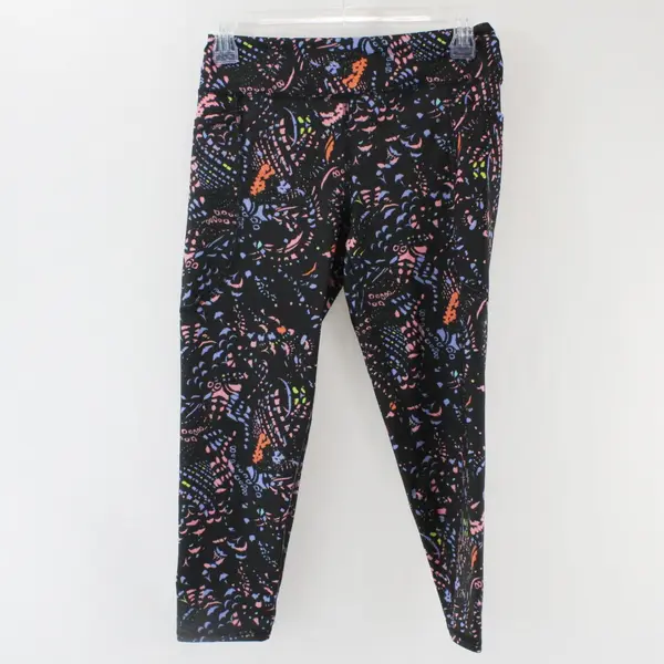 Z by Zella Women's XL 14/16 Capri Leggings Black Multicolor Abstract Print