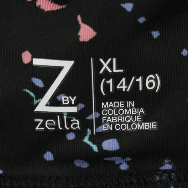 Z by Zella Women's XL 14/16 Capri Leggings Black Multicolor Abstract Print