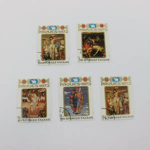 Lot Of 5 Togo 1972 Easter Paintings Stamps SC #818-822 Used CTO