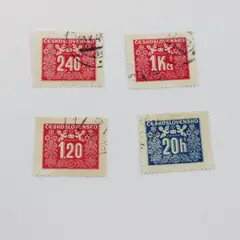 Lot Of 4 Czechoslovakia 1946 Postage Due Stamps Used