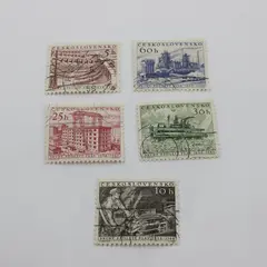 Lot Of 5 Czechoslovakia 1956 second Five Year Plan Stamps SC #731-35 Used