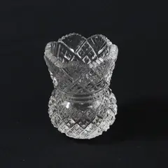 Westmoreland Fan Diamond Pressed Glass Toothpick Holder Clear 2.5in