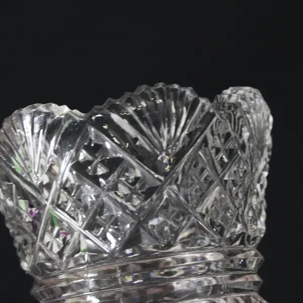 Westmoreland Fan Diamond Pressed Glass Toothpick Holder Clear 2.5in