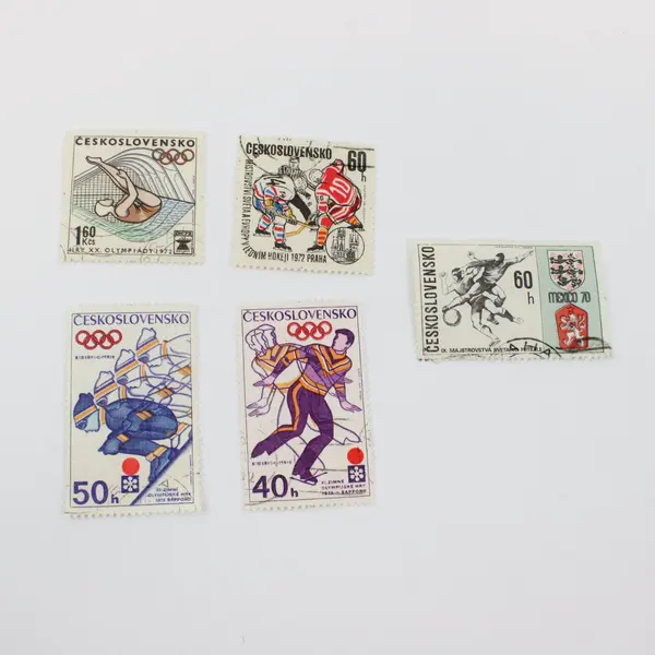 Lot of 5 Czechoslovakia Used CTO Stamps 1972 Olympics 1970 Mexico 70 Football