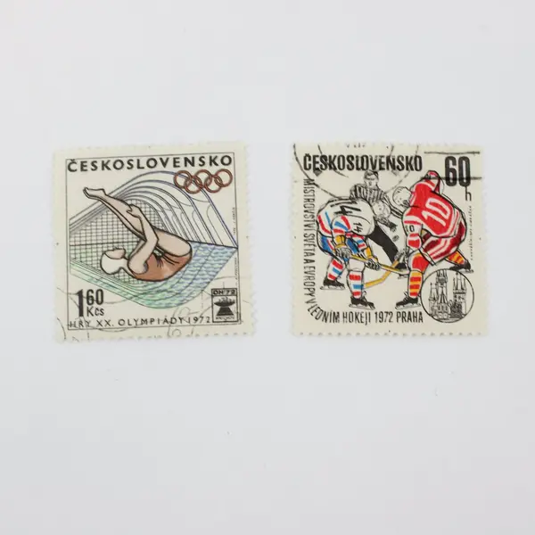 Lot of 5 Czechoslovakia Used CTO Stamps 1972 Olympics 1970 Mexico 70 Football