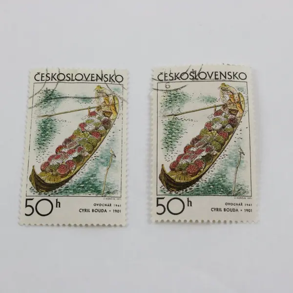Lot Of 5 Czechoslovakia 1957-1973 Artwork Stamps Used