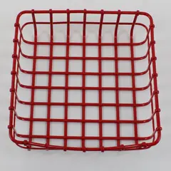 Red Wire Napkin Holder 6" Square Kitchen Tabletop Decor