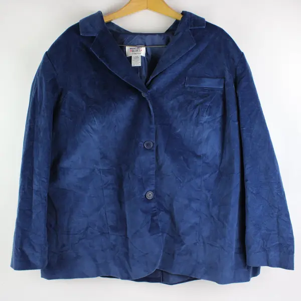 Main Street Blues Women's Stretch Blue Blazer Plus Size 28W