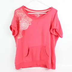 Made For Life Women's XL Coral Floral Graphic T-Shirt Kangaroo Pocket