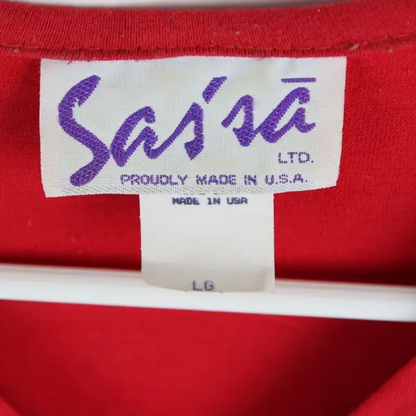 Sas'sa Women's Large Red Western Long Sleeve Shirt Collar Stain
