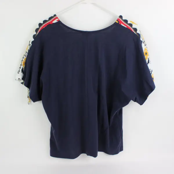 Southwestern Style Short Sleeve Top Women's Large FLAWED