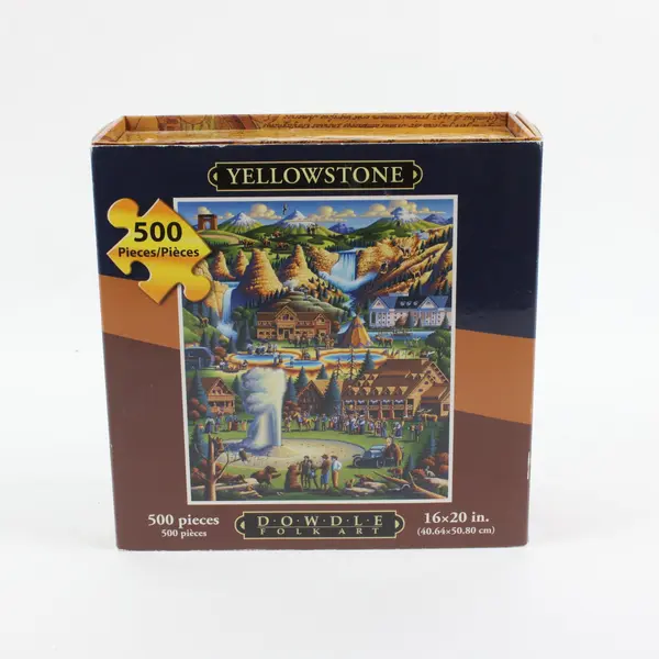Dowdle Folk Art Yellowstone 500 Piece Jigsaw Puzzle 16x20 Discontinued