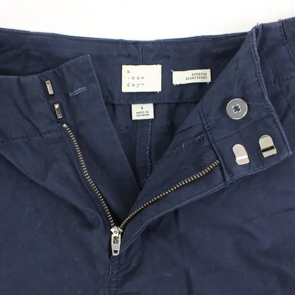 a new day Stretch Navy Blue Straight Leg Pants Size 4 Casual Work Pants