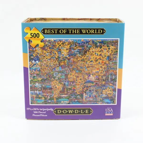 Eric Dowdle Best of the World 500-Piece Jigsaw Puzzle World Map 19.25 x 26.625