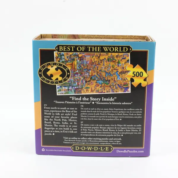 Eric Dowdle Best of the World 500-Piece Jigsaw Puzzle World Map 19.25 x 26.625