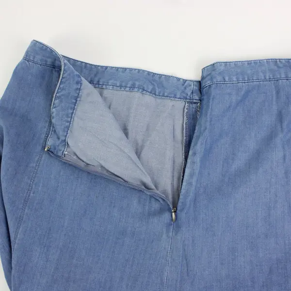 Charter Club Women's Denim Skirt Size 16 Blue Long A-Line Side Zip