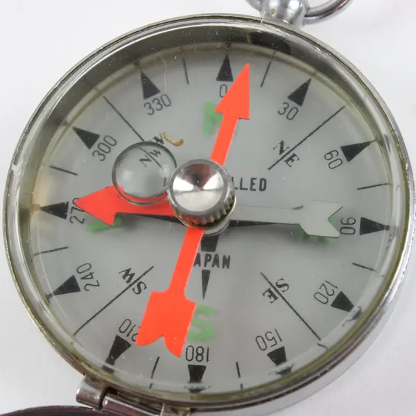 Innovex Liquid-Filled Pocket Compass Keychain Compact Hiking Gear