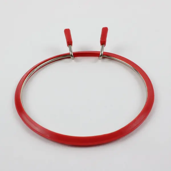 Red 7" Spring Tension Embroidery Hoop Metal Inner Ring Needlework