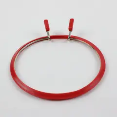 Red 7" Spring Tension Embroidery Hoop Metal Inner Ring Needlework