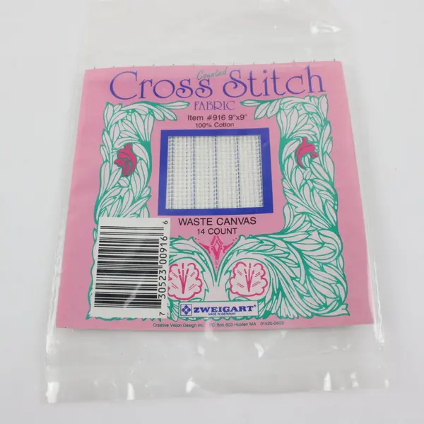Lot of 3 Cross Stitch Fabric Charles Craft Zweigart Waste Canvas 14ct Cotton