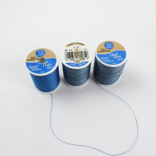 Lot of 6 Coats & Clark Gütermann Sewing Thread Spools Blue Turquoise
