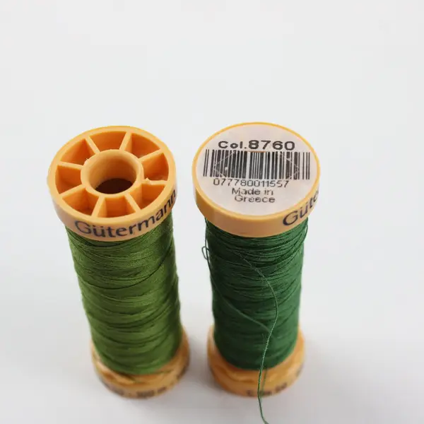 Lot of 6 Mixed Brand Green Sewing Thread Spools Gütermann Coats Richardson's
