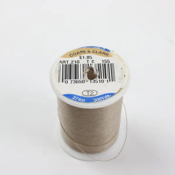 Lot of 5 Brown Light Gray Thread Spools Coats & Clark Mettler Quilting Crafts