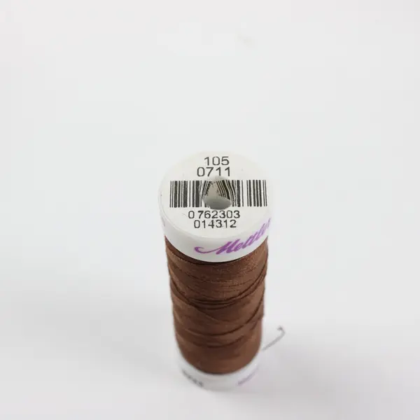 Lot of 5 Brown Light Gray Thread Spools Coats & Clark Mettler Quilting Crafts