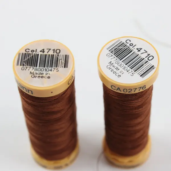 Lot of 5 Brown Light Gray Thread Spools Coats & Clark Mettler Quilting Crafts