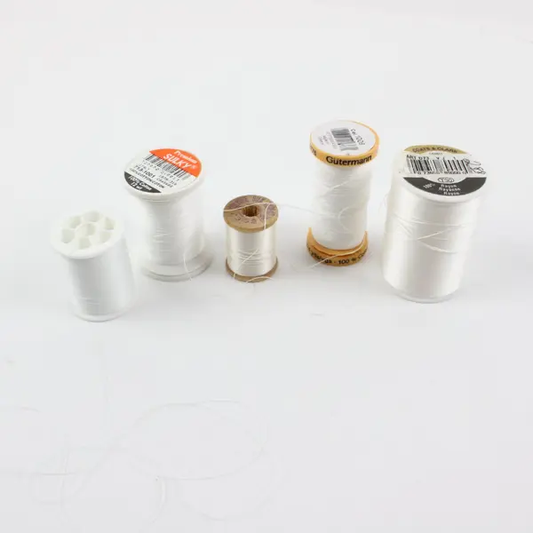 Lot of 5 White Sewing Thread Spools Sulky Gutermann Coats & Clark Mixed Brands