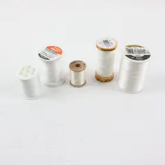 Lot of 5 White Sewing Thread Spools Sulky Gutermann Coats & Clark Mixed Brands