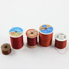 Lot of 5 Red Sewing Thread Spools Coats Blythe Quilting Crafting