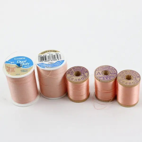 Lot of 5 Peach Nude Sewing Thread Quilting Craft Coats Clark Felding Corticelli