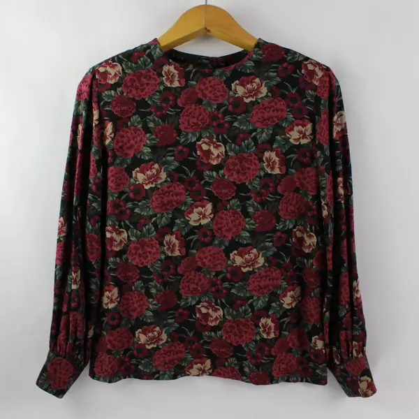 Pendleton Country Sophisticates Petite Floral Top Skirt Set Size 6 Burgundy